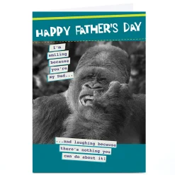 Card Factory Personalised Father's Day Card - Smiling Because You're My Dad