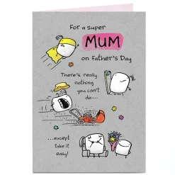 Discount Personalised Father's Day Card - Super Mum Father's Day|Funny