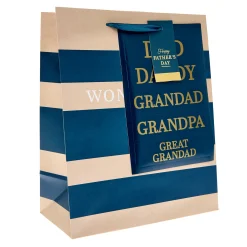 Best Personalised Father's Day Large Portrait Gift Bag Navy Gift Wrap|Gift Wrap For Him