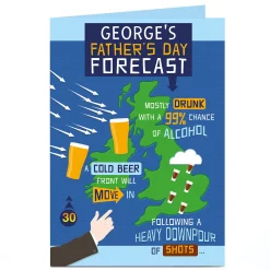 Card Factory Personalised Father's Day Card - Forecast