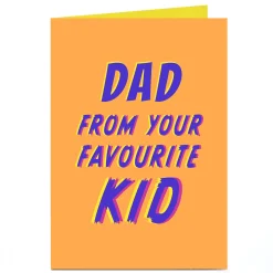 Card Factory Personalised Father's Day Card - From Your Favourite Kid, Dad