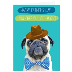 Card Factory Personalised Father's Day Card - Cheerful Old Bugger
