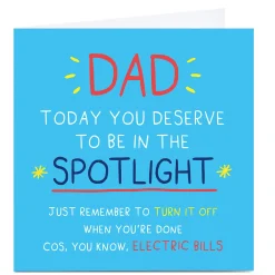 Personalised Father's Day Card - Dad In The Spotlight Kids Father's Day|For Kids