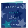 Sale Personalised Father's Day Card - Blue with Stars and Text - Stepdad Father's Day
