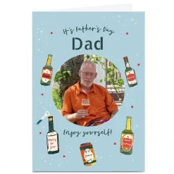 Card Factory Personalised Father's Day Card Photo Card - Beers Enjoy Yourself