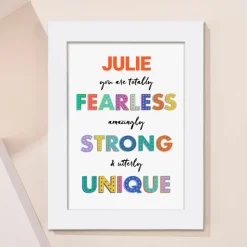 Card Factory Personalised Fearless Strong Unique Portrait Print