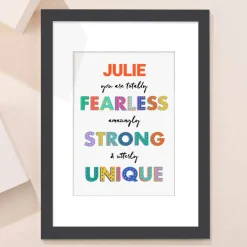 Card Factory Personalised Fearless Strong Unique Portrait Print