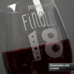 Card Factory Personalised Finally 18 Wine Glass