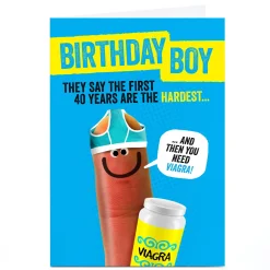 Sale Personalised Finger Quips Birthday Card - The First 40 Years... BOY For Husband|For Friend