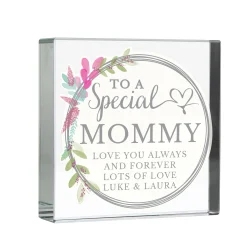 Online Personalised Floral Glass Token - For A Special... Personalised Jewellery And Keepsakes|Jewellery & Keepsakes