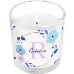 Card Factory Personalised Floral Initial Small Candle Jar
