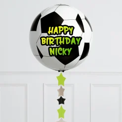 Discount Personalised Football Star Party Orb Balloon - Delivered Inflated! Kids Balloons For Kids|Balloons For Him