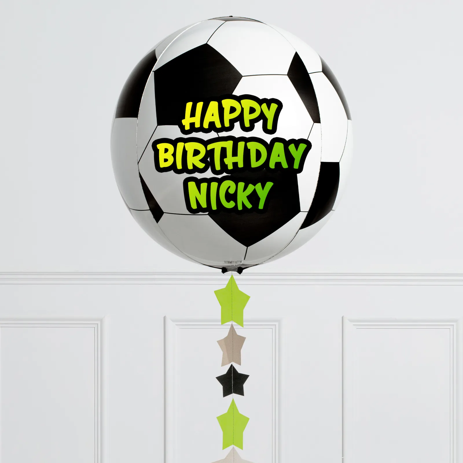 Discount Personalised Football Star Party Orb Balloon - Delivered Inflated! Kids Balloons For Kids|Balloons For Him