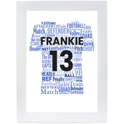 Kids Card Factory Personalised Footballer Name Print, Blue