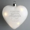 Best Personalised Forever In Our Hearts LED Hanging Glass Heart Jewellery & Keepsakes|Memorial Gifts