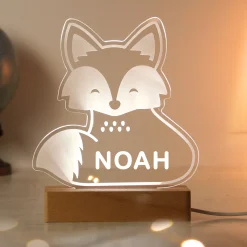 Online Personalised Fox Wooden Based LED Light Kids Personalised Canvas & Wall Art|Photo Prints & Wall Art