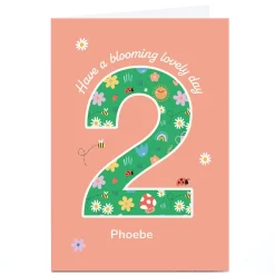 Kids Card Factory Personalised Frances Wilson 2nd Birthday Card - Blooming Lovely