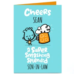 Card Factory Personalised Fruitloops Birthday Card - Son-in-Law Super, Smashing, Splendid