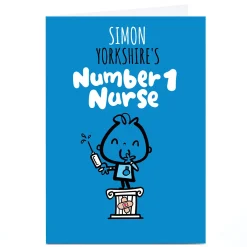 Personalised Fruitloops Card - No.1 Nurse Blue Any Occasion|Thank You