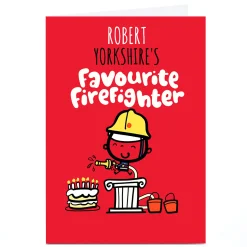 Card Factory Personalised Fruitloops Card - Favourite Firefighter
