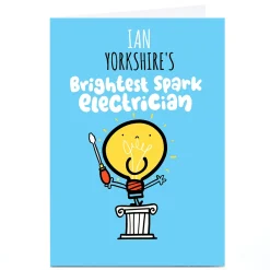 Discount Personalised Fruitloops Card - Brightest Spark Electrician Any Occasion|New Job
