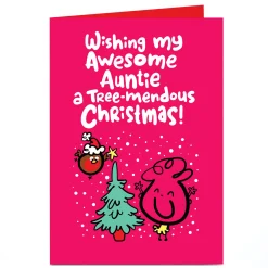 Personalised Fruitloops Christmas Card - Auntie Tree-mendous Funny|Christmas