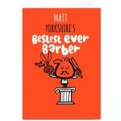 Card Factory Personalised Fruitloops Card - Bestest Ever Barber