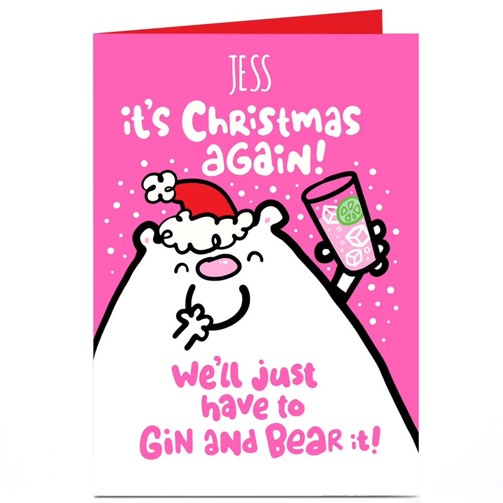 Sale Personalised Fruitloops Christmas Card - Gin and Bear it! Christmas