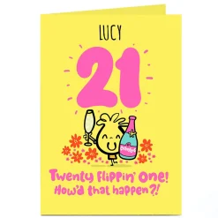 Clearance Personalised Fruitloops 21st Birthday Card - How'd That Happen?! For Sister|For Niece