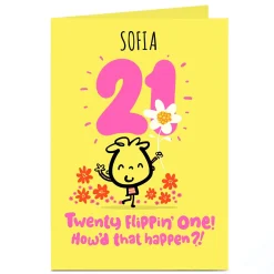 Clearance Personalised Fruitloops 21st Birthday Card - Twenty Flippin' One! For Niece|For Granddaughter