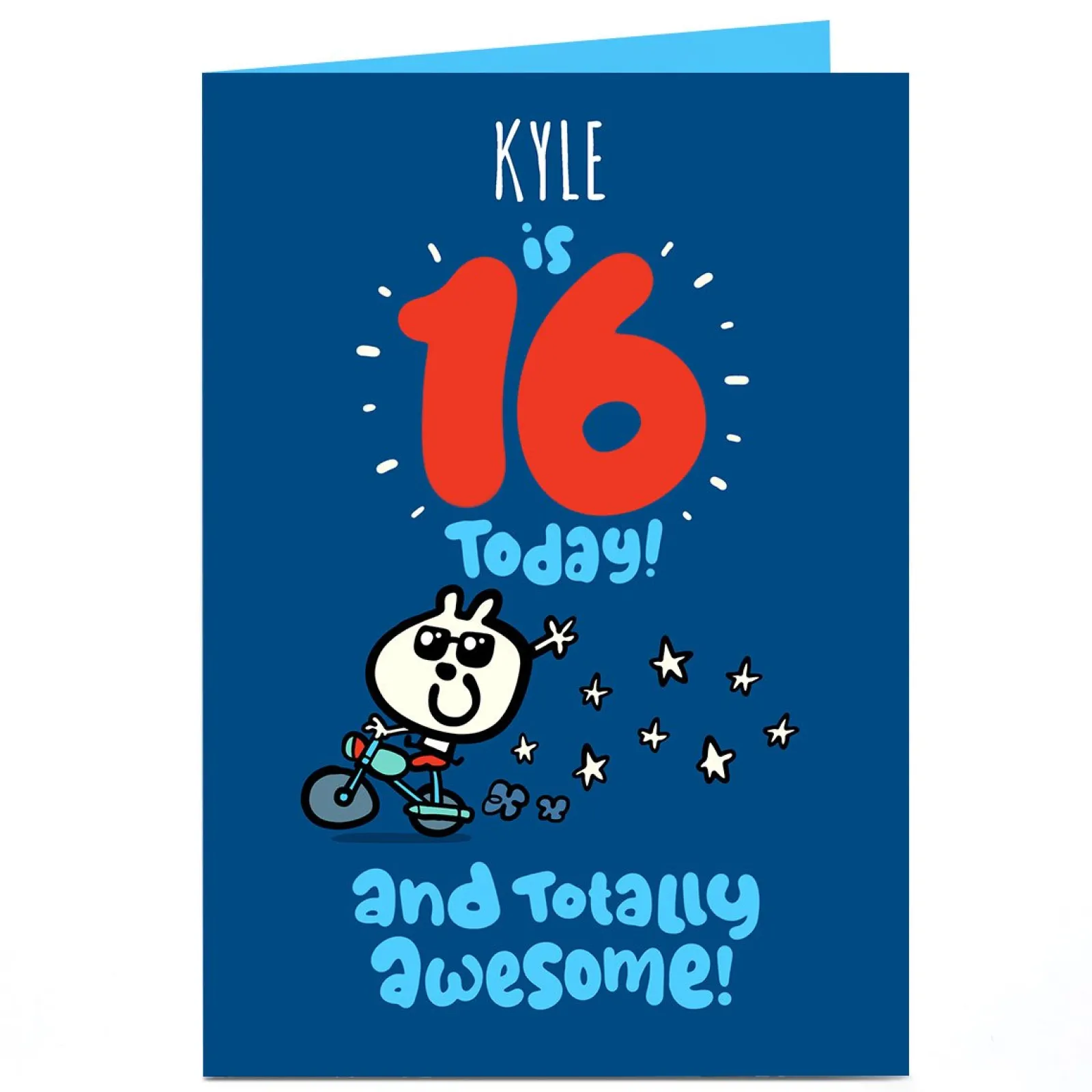 Online Personalised Fruitloops 16th Birthday Card - Awesome, Blue For Son|For Nephew