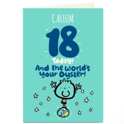 New Personalised Fruitloops 18th Birthday Card - The World's Your Oyster! For Son|For Nephew