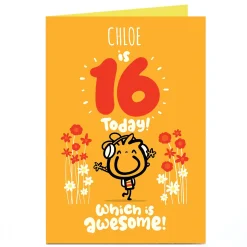 Card Factory Personalised Fruitloops 16th Birthday Card - Awesome, Orange