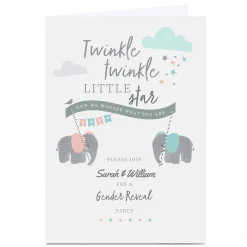 Card Factory Personalised Gender Reveal Invitation - Twinkle Twinkle