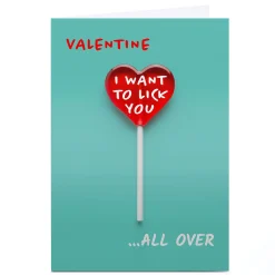 Card Factory Personalised Get Carter Valentine's Day Card - Naughty Lollipop