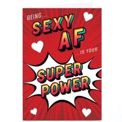 Outlet Personalised Get Carter Valentine's Day Card - Sexy is Your Superpower Funny
