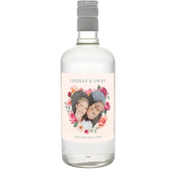 Discount Personalised Gin - Floral Heart Photo & Message Photo Gifts|Anniversary Gifts