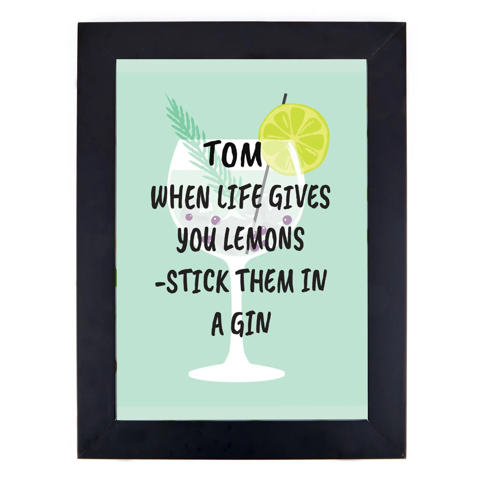 Clearance Personalised Gin Print - When Life Gives You Lemons Personalised Canvas & Wall Art|Photo Prints & Wall Art