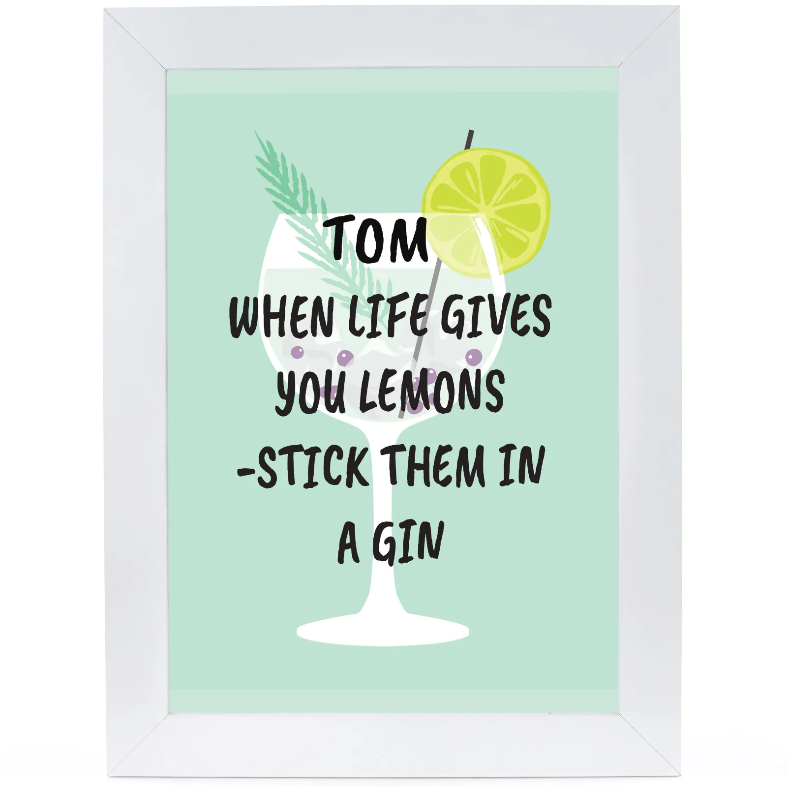 Clearance Personalised Gin Print - When Life Gives You Lemons Personalised Canvas & Wall Art|Photo Prints & Wall Art