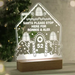 Outlet Personalised Gingerbread House Wooden Base LED Christmas Light Kids Personalised Canvas & Wall Art|Photo Prints & Wall Art