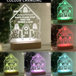 Outlet Personalised Gingerbread House Wooden Base LED Christmas Light Kids Personalised Canvas & Wall Art|Photo Prints & Wall Art