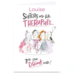 Hot Personalised Girl Talk Card - Sisters Are Like Therapists For Sister|Funny