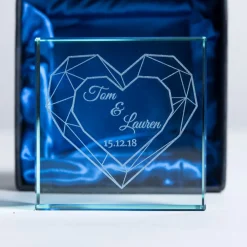 Discount Personalised Glass Token - Geometric Heart, Date Personalised Jewellery And Keepsakes|Jewellery & Keepsakes