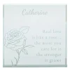 Card Factory Personalised Glass Token - Love Is Like a Rose