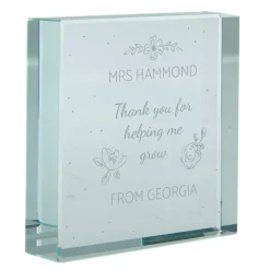 Best Personalised Glass Token - Thank You Floral Personalised Jewellery And Keepsakes|Jewellery & Keepsakes