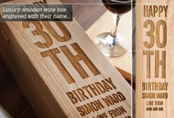 Card Factory Personalised Glenfiddich Wooden Whisky Gift Box - 30th Birthday
