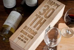 Card Factory Personalised Glenfiddich Wooden Whisky Gift Box - 30th Birthday