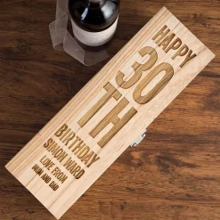 Card Factory Personalised Glenfiddich Wooden Whisky Gift Box - 30th Birthday