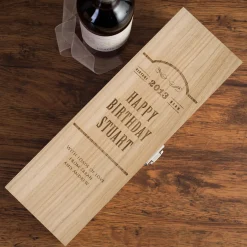 Sale Personalised Glenfiddich Wooden Whisky Gift Box - Happy Birthday, Vintage Year 100Th Birthday|90Th Birthday