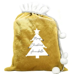 New Personalised Gold Pom-Pom Christmas Tree Sack Kids Gifts For Kids|Gifts For Him